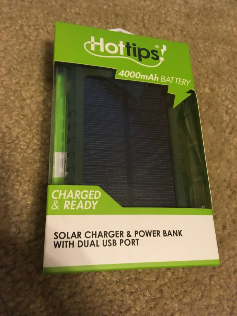New Hottips Venture 4000mAh Solar Power Bank Charger Rechargeable Battery