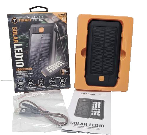 ToughTested Dual 10,000 mAh Solar Power Portable Charger Battery Pack Power Bank