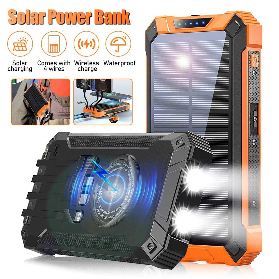 70000mAh Large Capacity Portable Fast Charger USB Solar Power Bank for Phone