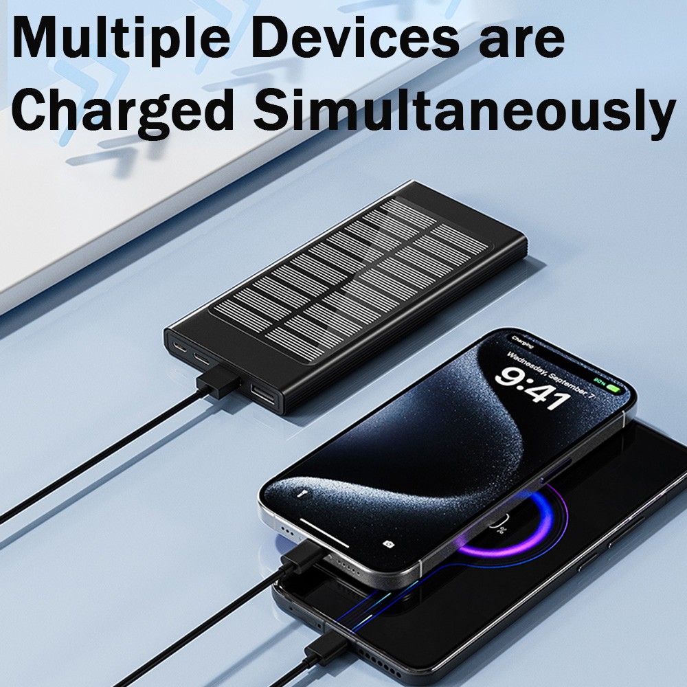 9000000mAh Solar Power Bank Portable Charger Battery Pack for Outdoor Camping
