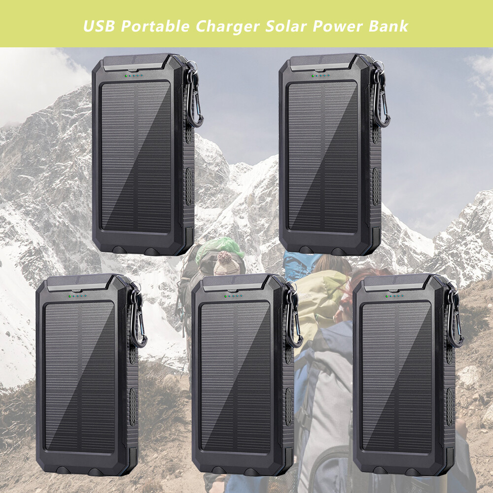5X Portable 10000000mAh Solar Power Bank Charger For Cell Phone Dual USB