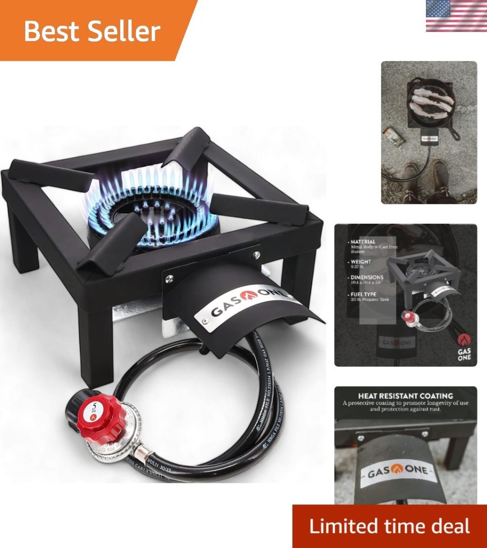 Durable 60000 BTU Propane Stove – Ideal for Camping, Tailgating & Home Brewing