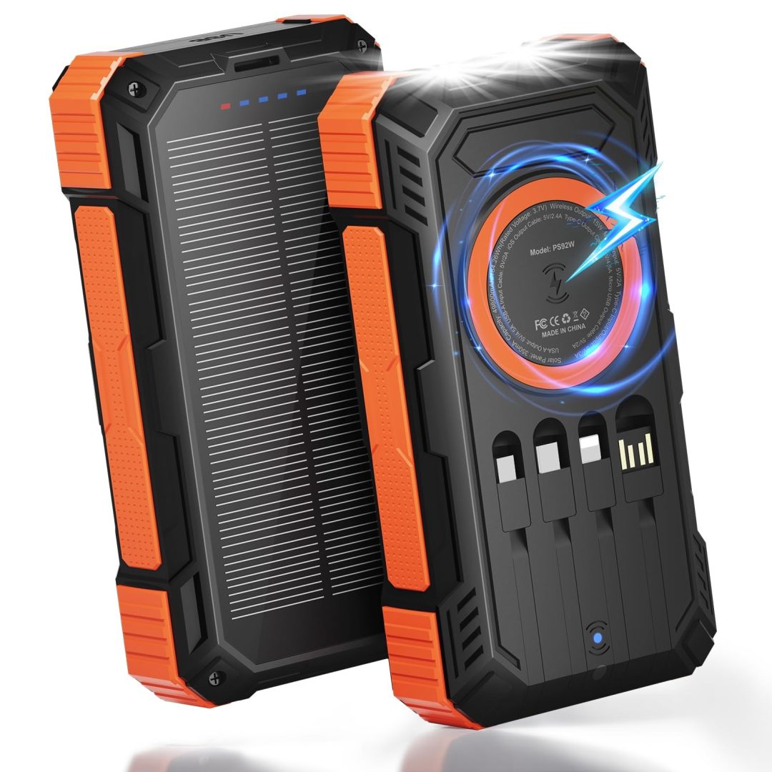Solar Charger Power Bank 49800mAh, 22.5W Portable Charger, 15W Wireless Charg…