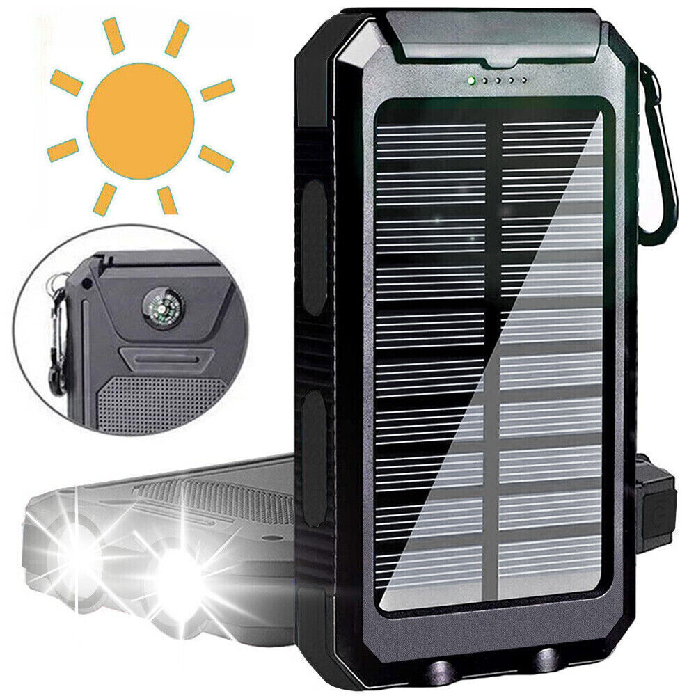 New Super 10000000mAh USB Portable Charger Solar Power Bank For Cell Phone USA