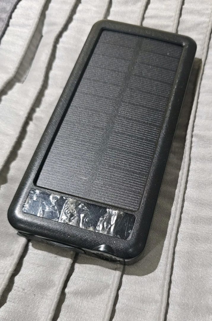 Outdoor Power Bank- 10,000mah With Solar Panel & Wireless Charging-Used