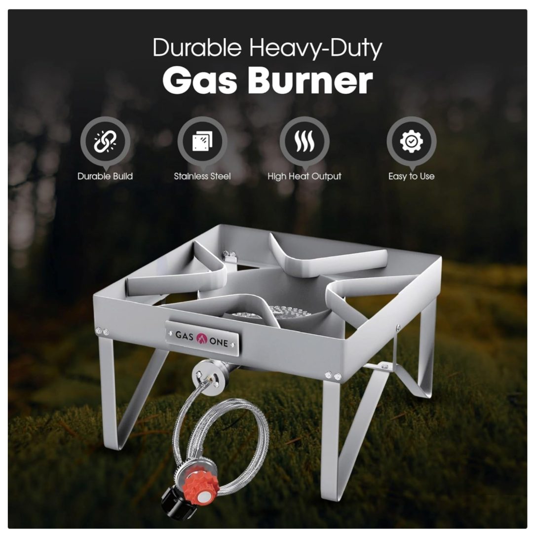 Stainless Steel Outdoor Propane Burner – Powerful Camp Stove