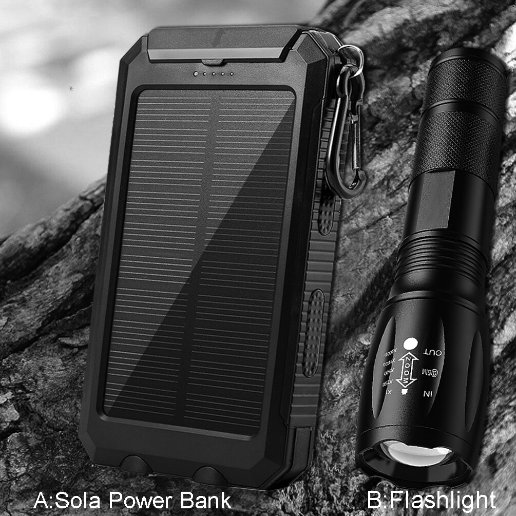 2023 Super 10000000mAh USB Portable Charger Solar Power Bank for Cell Phone