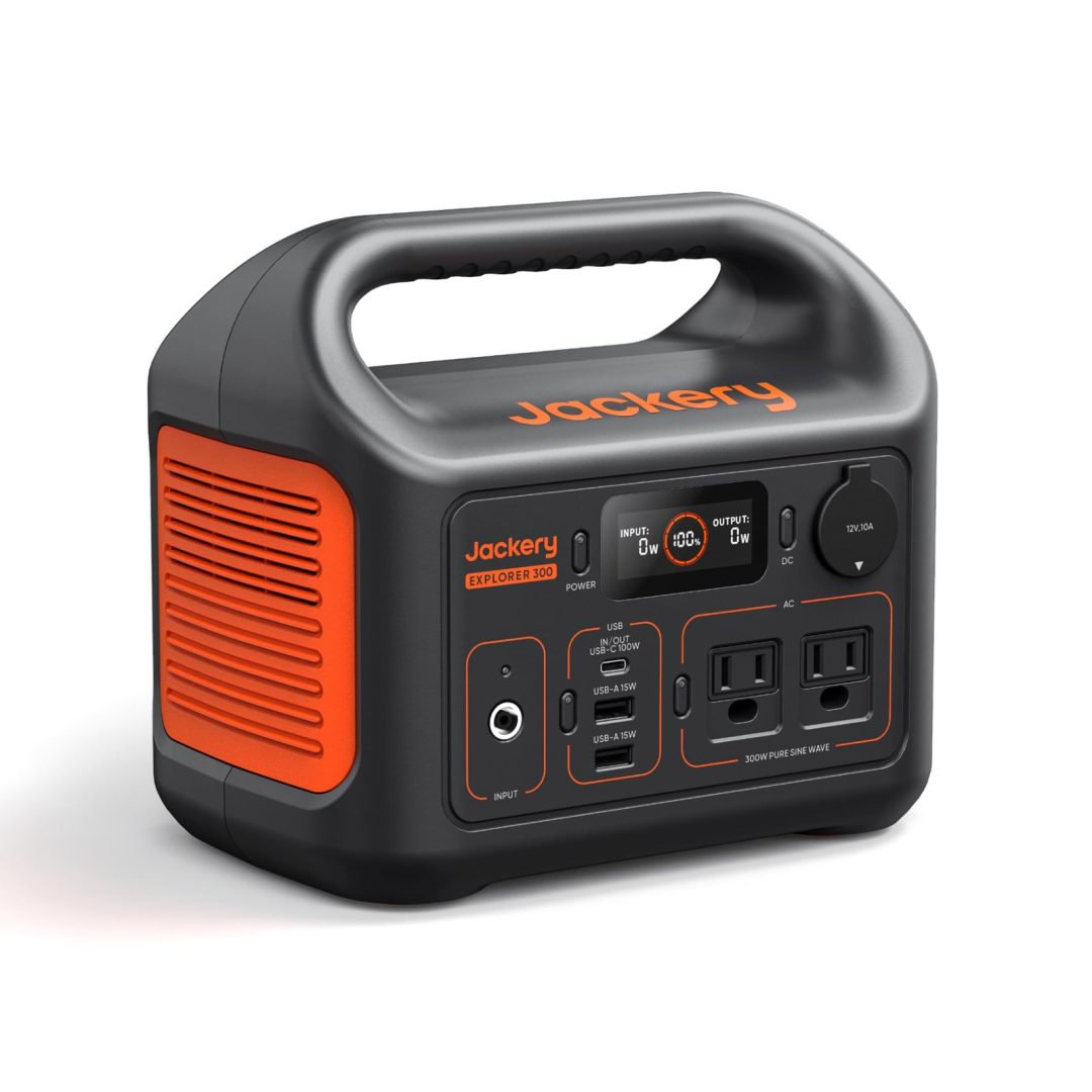 Jackery Portable Power Station Explorer 300, 9.1″L x 5.2″W x 7.8″H, E300