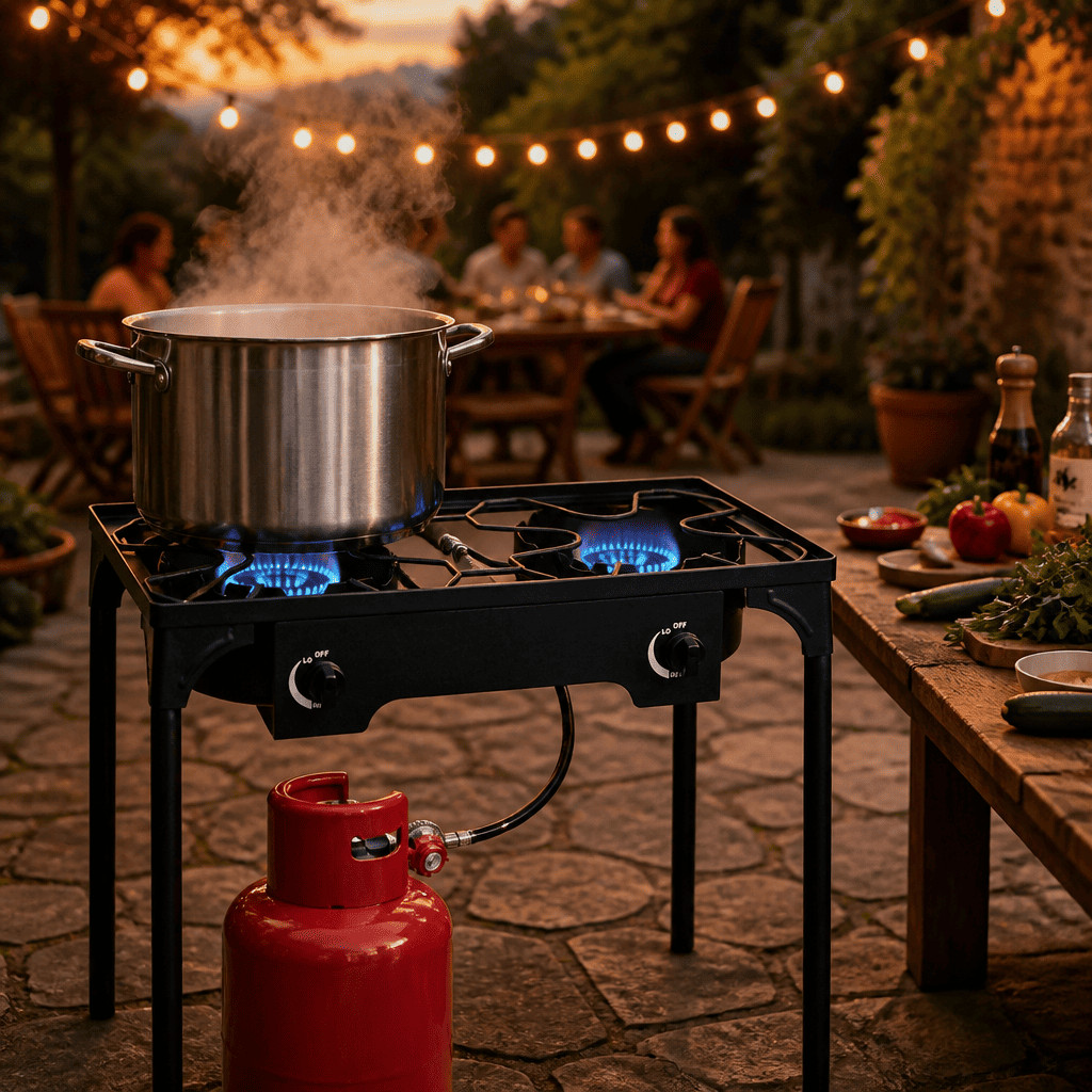 150000BTU Propane Gas Stove High Pressure Double 2-Burner Outdoor Camp Cooker