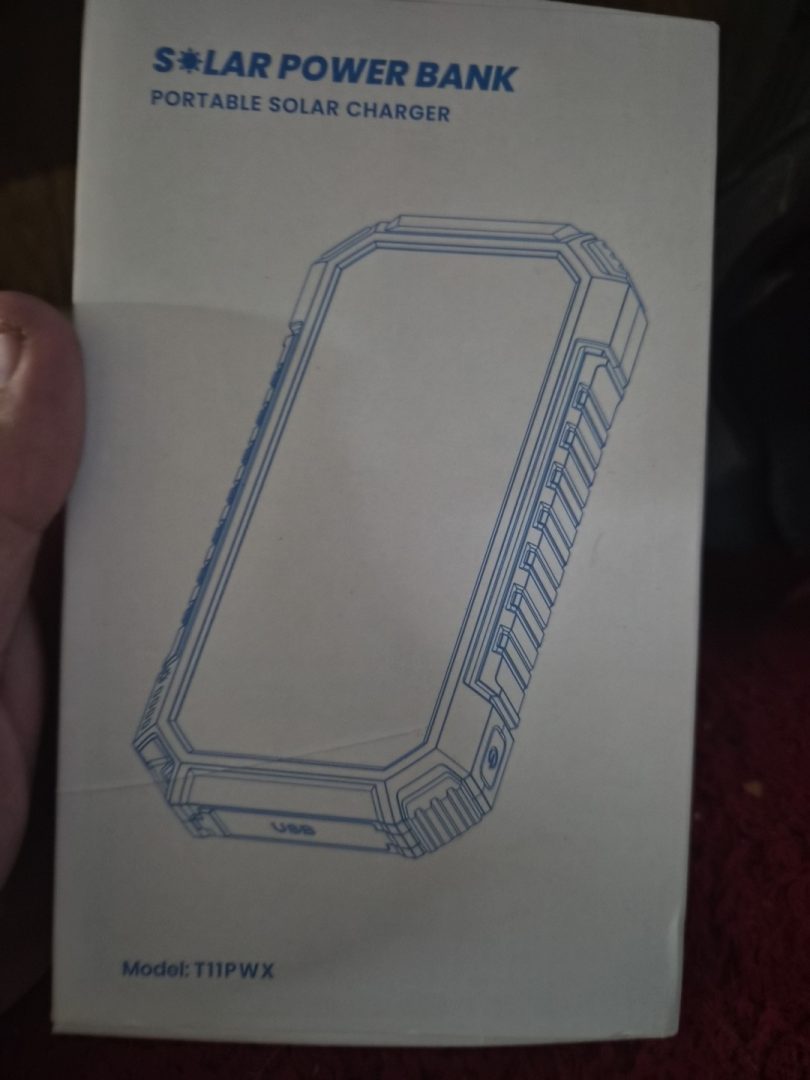 Portable Solar Power Bank Charger, Model: T11P W X