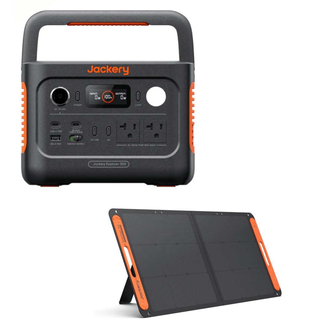 Jackery Explorer 300v2 Portable Power Station + 100W Solar Panel