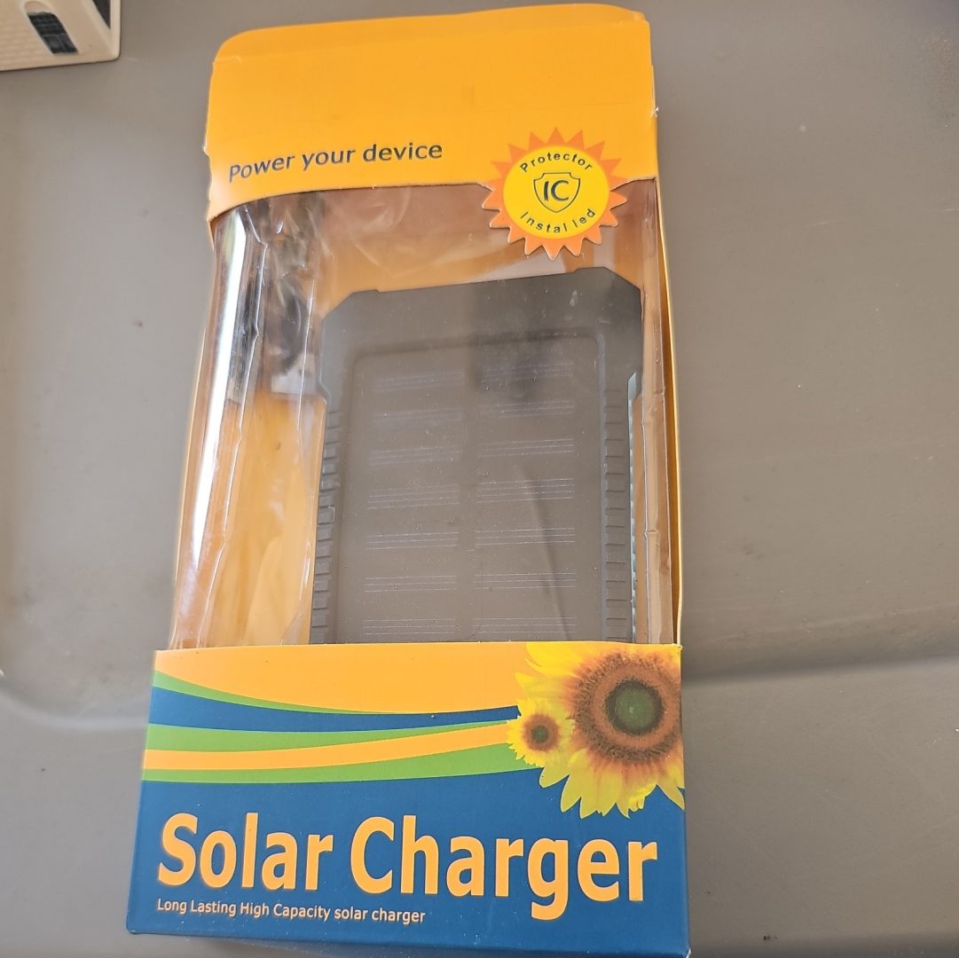 Portable Solar Charger and 10,000mAh Power Bank Orange & Black New