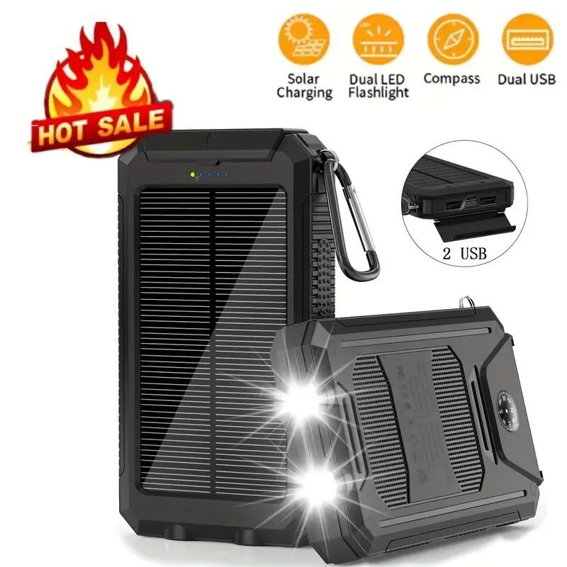 Super Powerful USB Portable Charger Solar Power Bank For Cell Phone USA