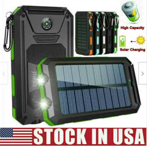 USA Solar Power Bank Super 10000mAh USB Portable Charger for Cell Phone