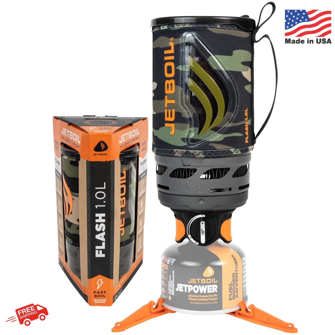 Jetboil Flash Portable Fast Boil Stove for Camping and Backpacking with 1-Step A