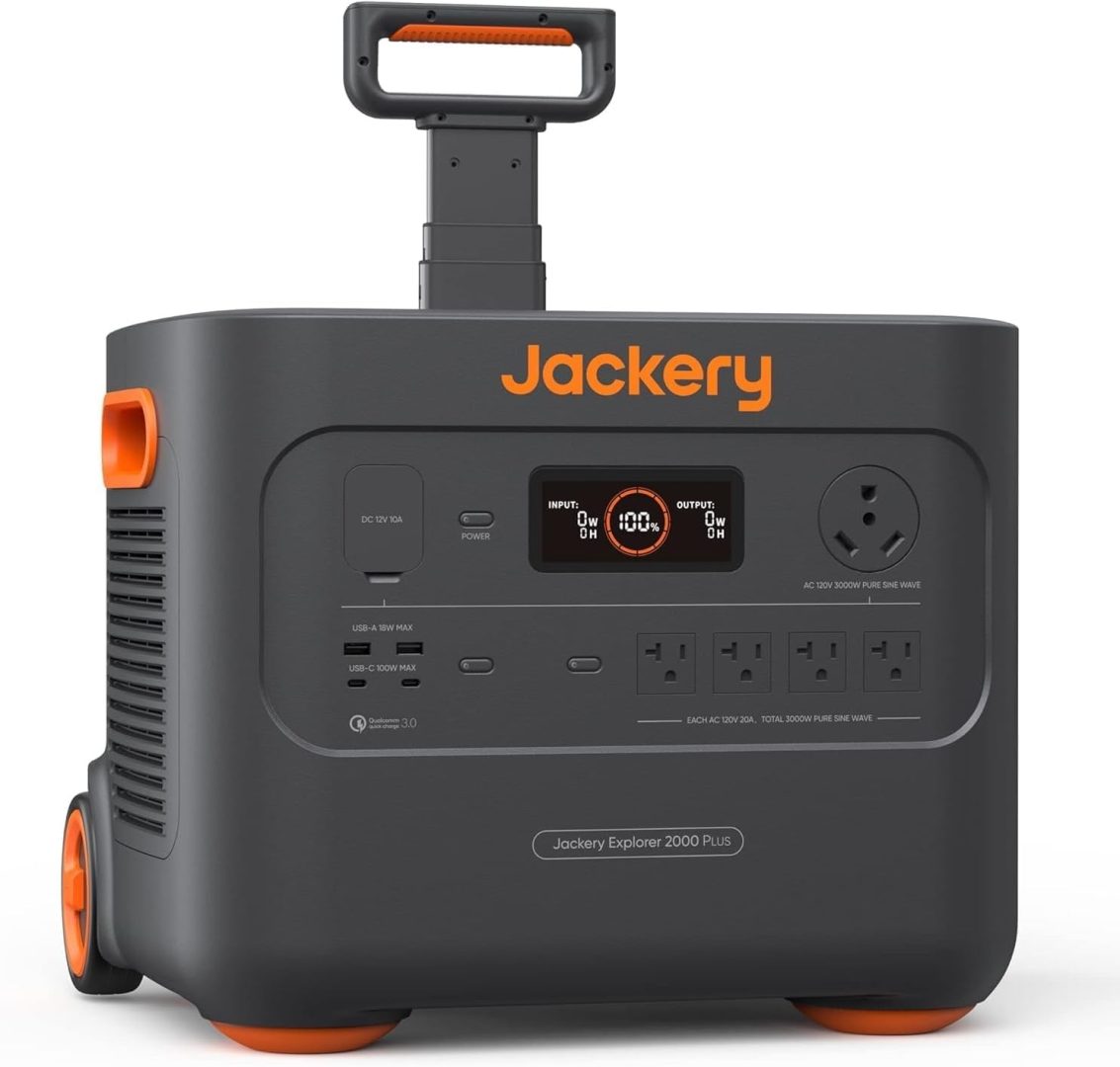 Portable Power Station 2042Wh 3000W LiFePO4 Jackery Explorer 2000 Plus Solar