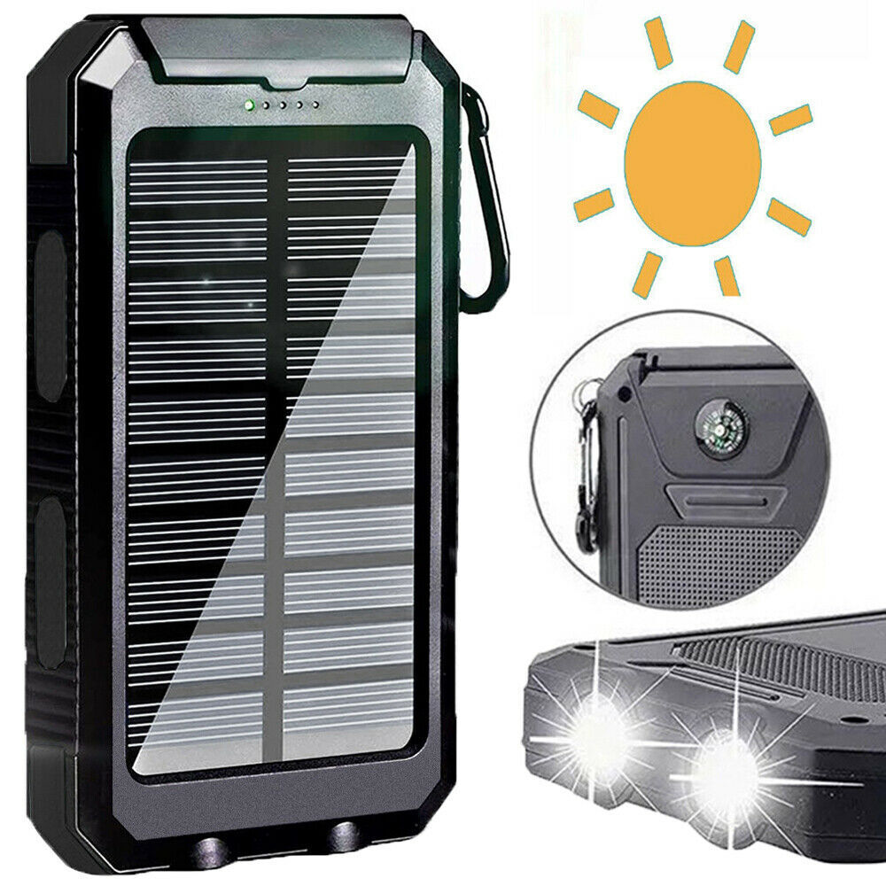 2022 Super 10000mAh USB Portable Charger Solar Power Bank For Cell Phone