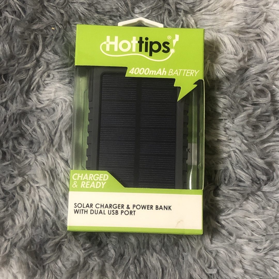 New Hottips  4000mAh Solar Power Bank Charger Rechargeable Battery Dual USB Port