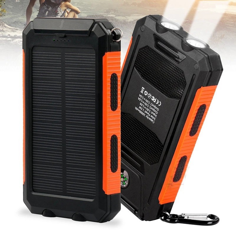 Portable Solar Power Bank Charger For Cell Phone 20000mah iPhone & Android