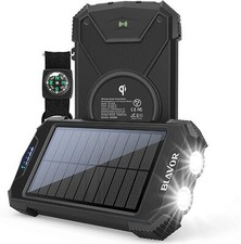 Open Box 10000mAh Solar Qi Wireless Power Bank