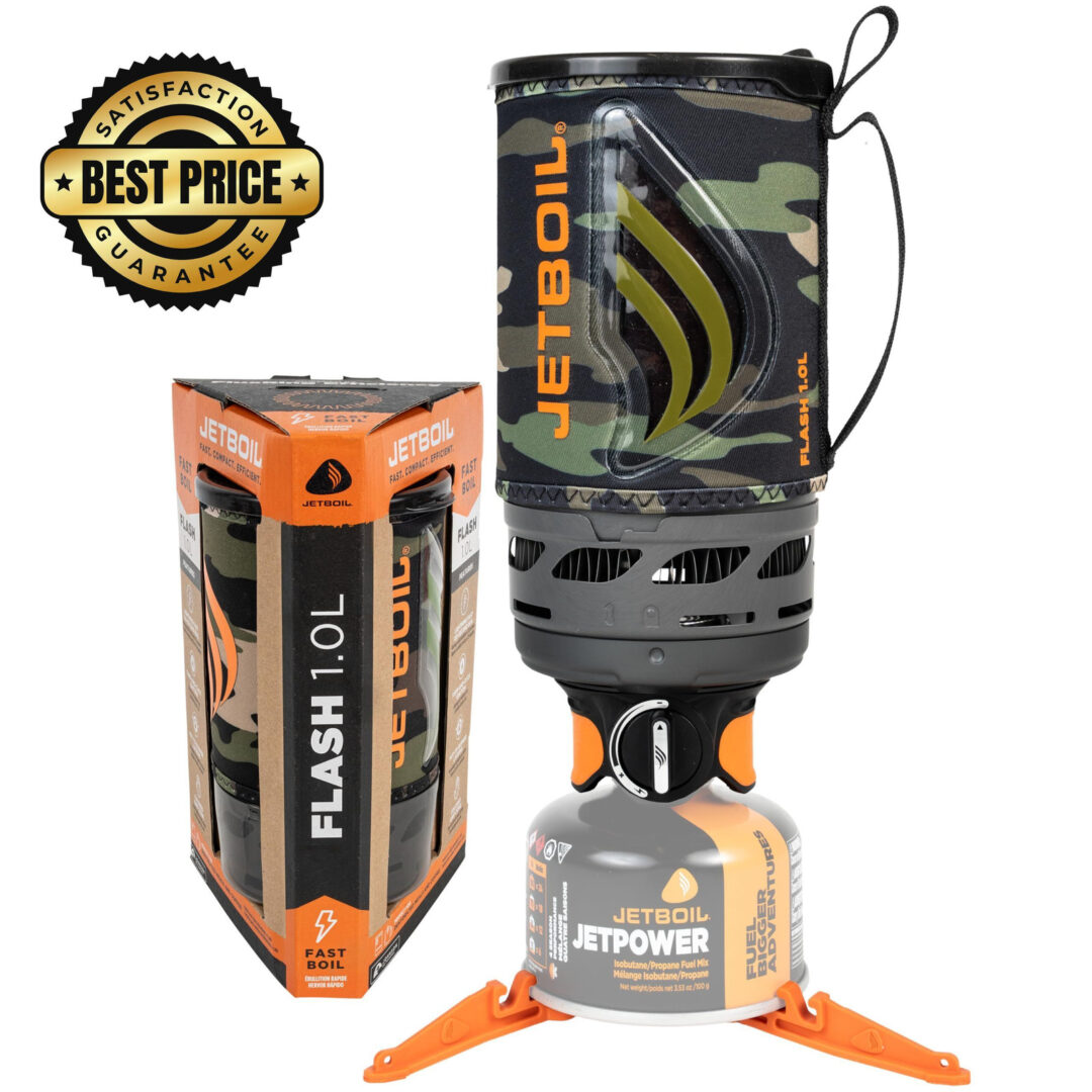 Jetboil Flash 1.0L Portable Fast Boil Stove for Camping 1 Liter, Dark Camo
