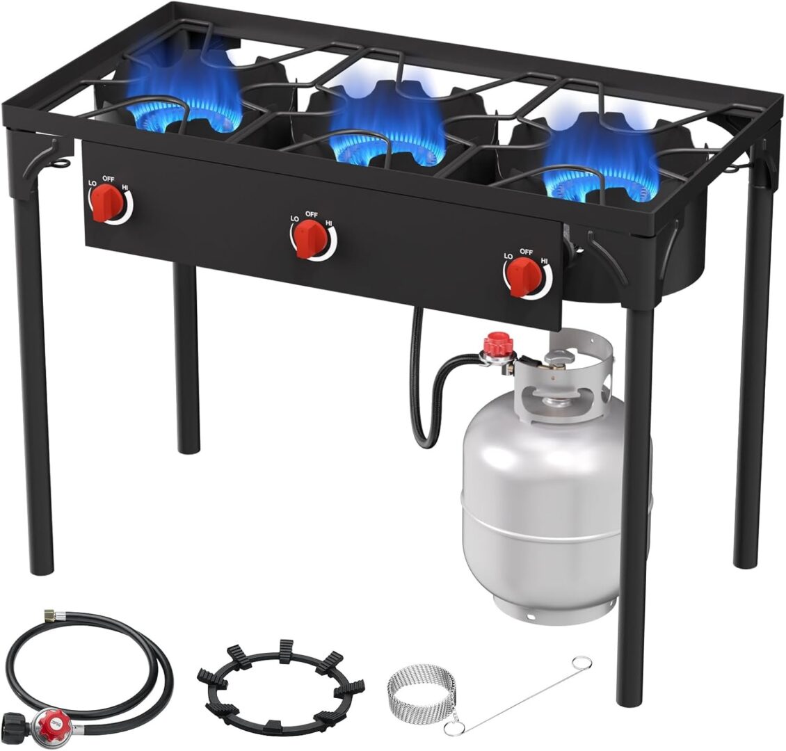 Propane Burner 225000 BTU 3 Burner Camping Detach