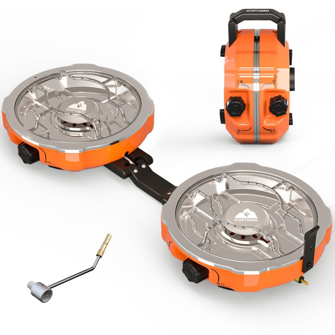 20,000 BTUs 2 Burner Propane Camping Stove, Portable Folding Camp Stove with …