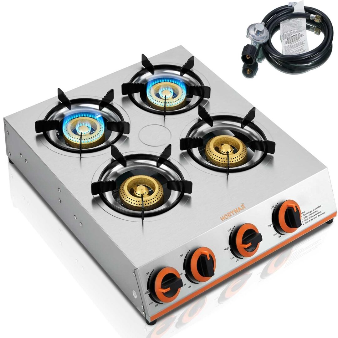 Propane Stove 4 Burner,Gas Stove Auto Ignition, 41,000 BTU Propane Burner Thi…