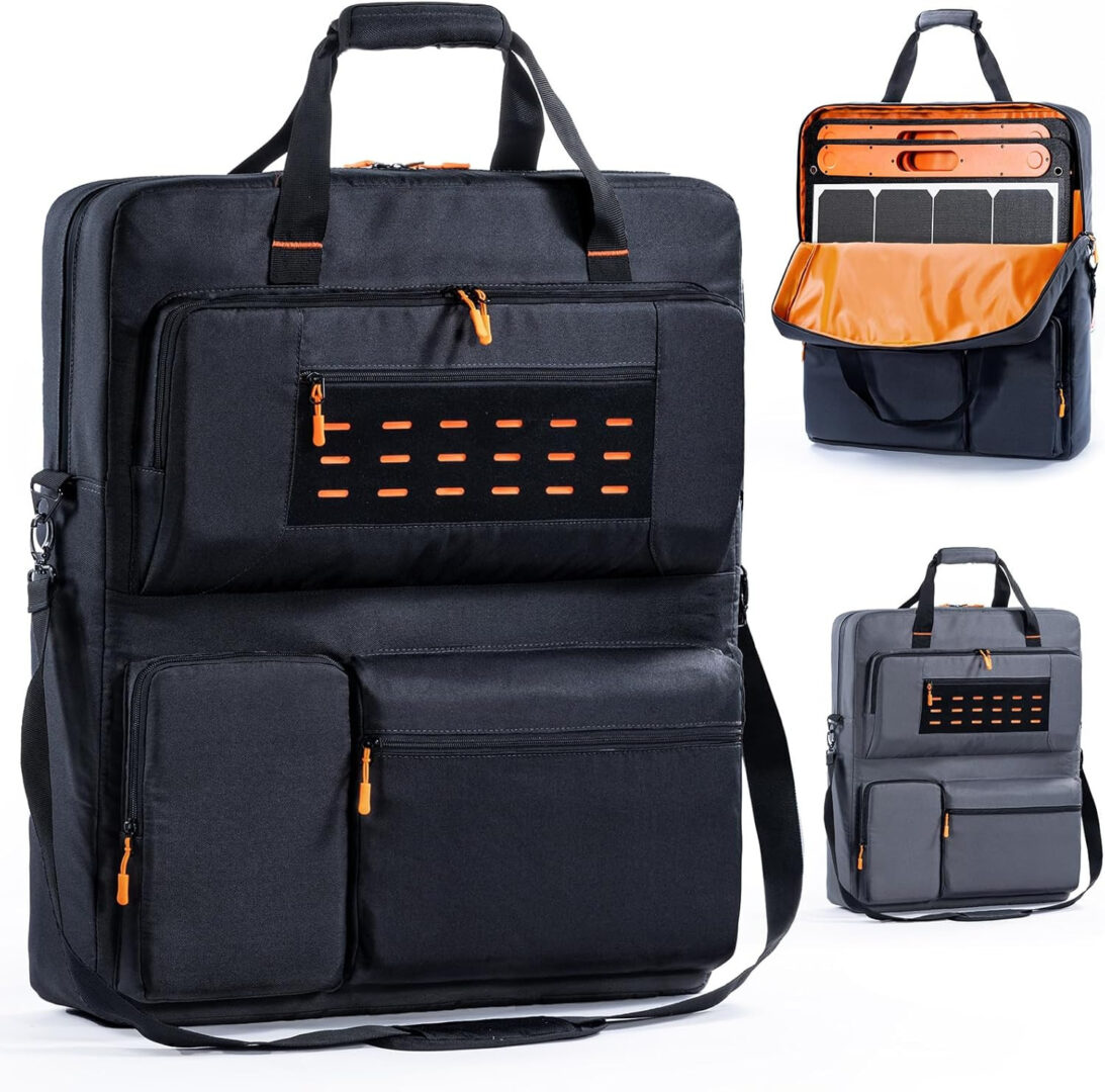Solar Panel Carrying Case for Jackery Solarsaga 100W/200W – Multi-Pocket Bag