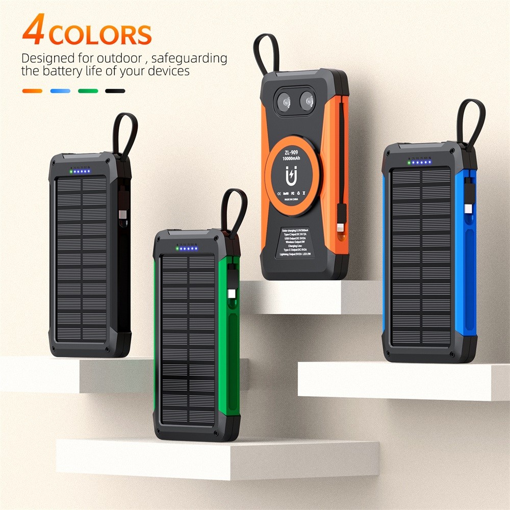 36800mAh Solar Power Bank Wireless Portable Charger Fast Charging Battery Pack