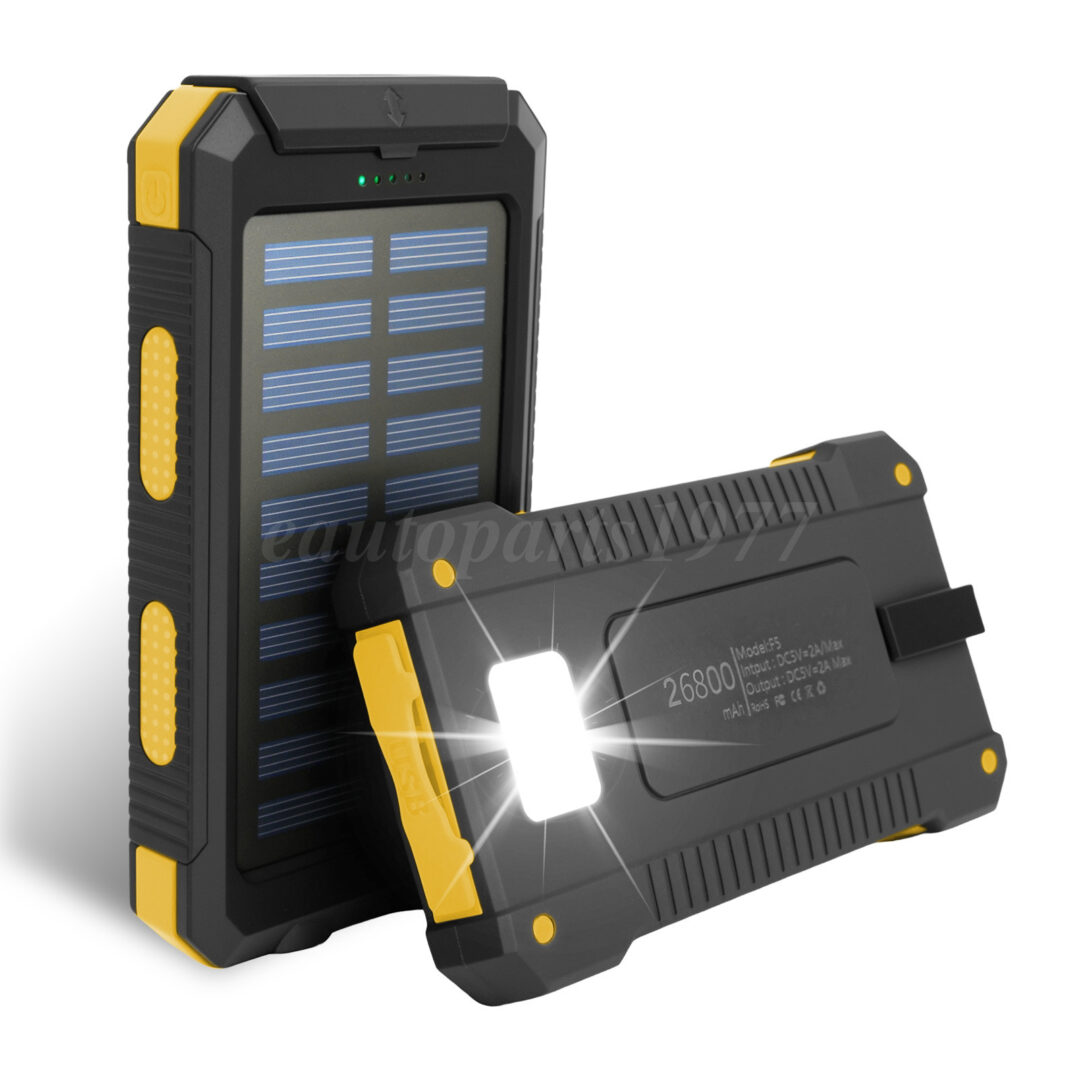 2025 Super Large Capacity Portable Charger USB Solar Power Bank for Cell Phone