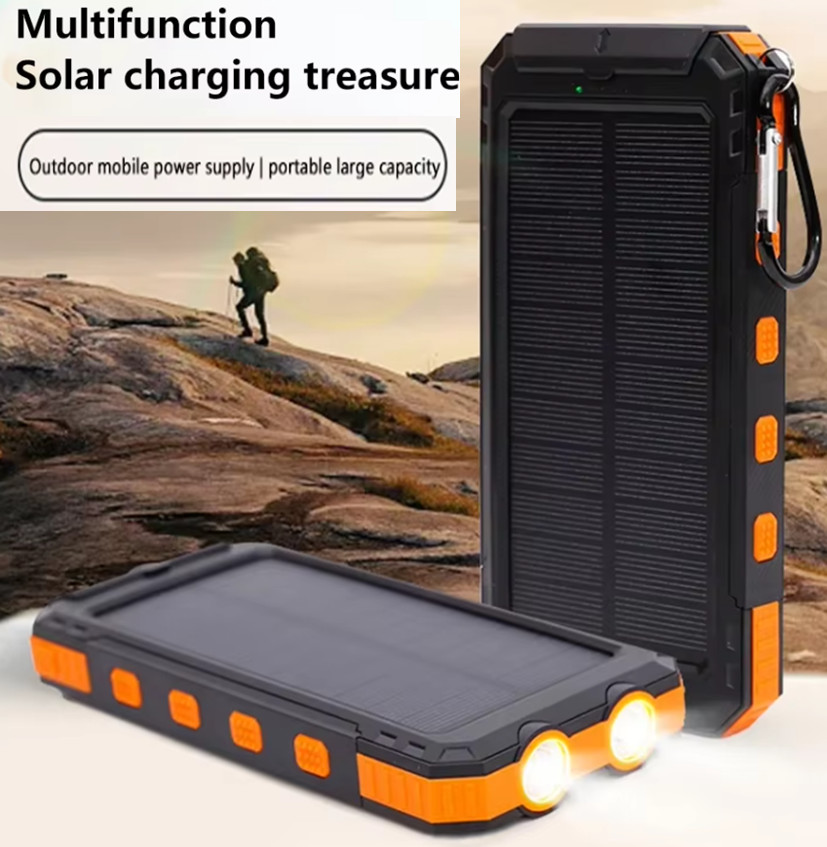 20000 mAh Solar Power Bank Charger for IOS Android USB-A and USB-C Fast Charging
